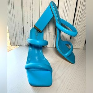 🔥NEW🔥 Women’s blue block heels/ size 7